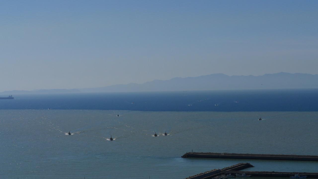 有田箕島漁港に帰港する漁船