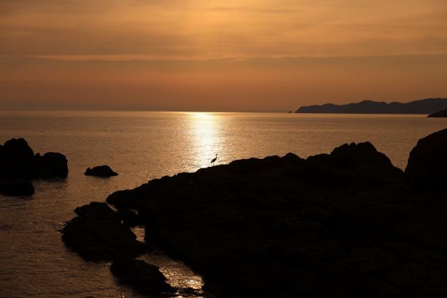 美しい湯浅湾の夕景